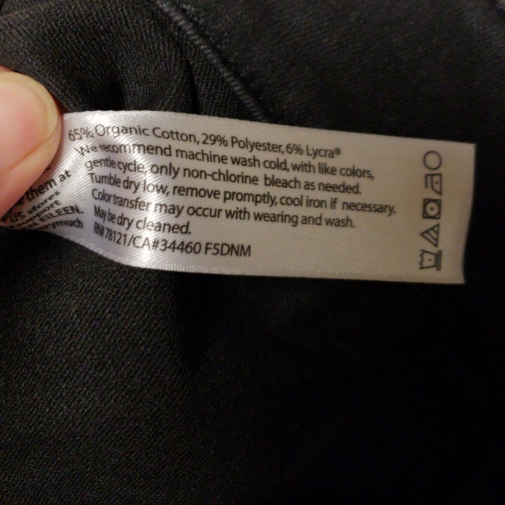 Eileen Fisher black wax coated skinny jeans size 4 - Picture 4 of 7